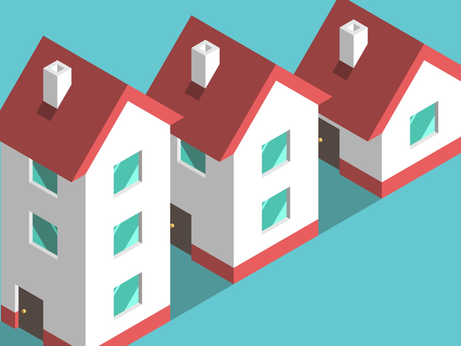 Graphic of three different home sizes, gradually getting smaller.